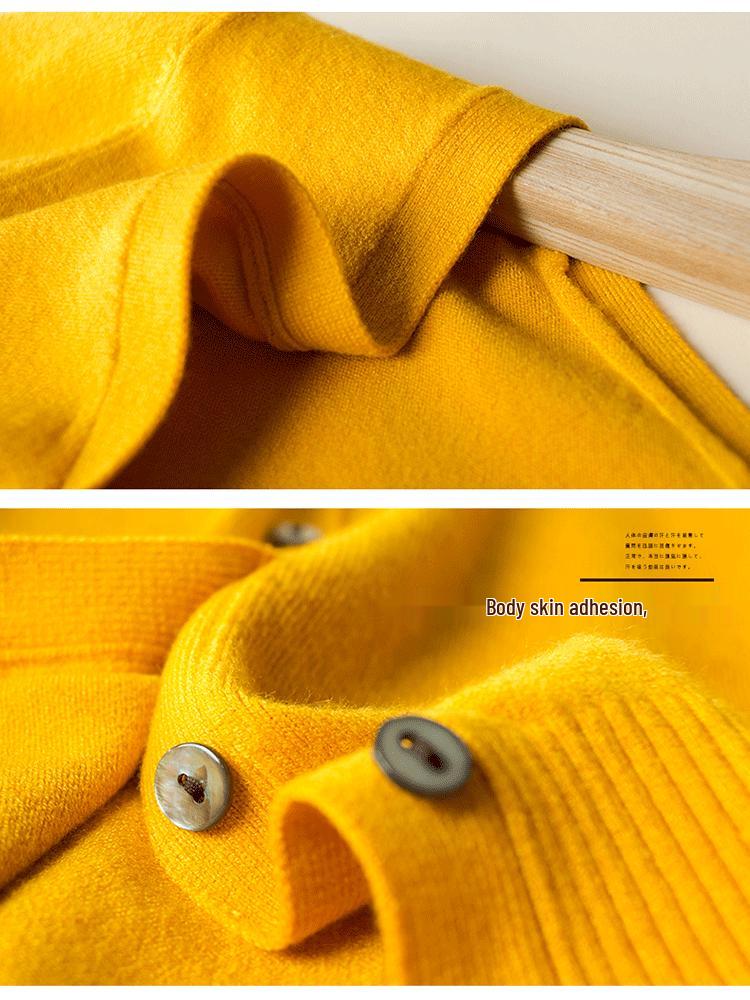 Women's Autumn/Winter 2024 Knit Cardigan Coat - Loose Fit Sweater Outerwear