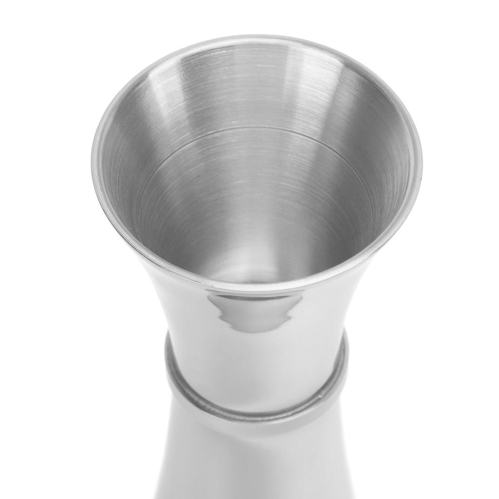 Double Jigger 304 Stainless Steel Thicken Design Wide Opening Glossy Appearance Easy Cleaning Alcohol Measuring Tool