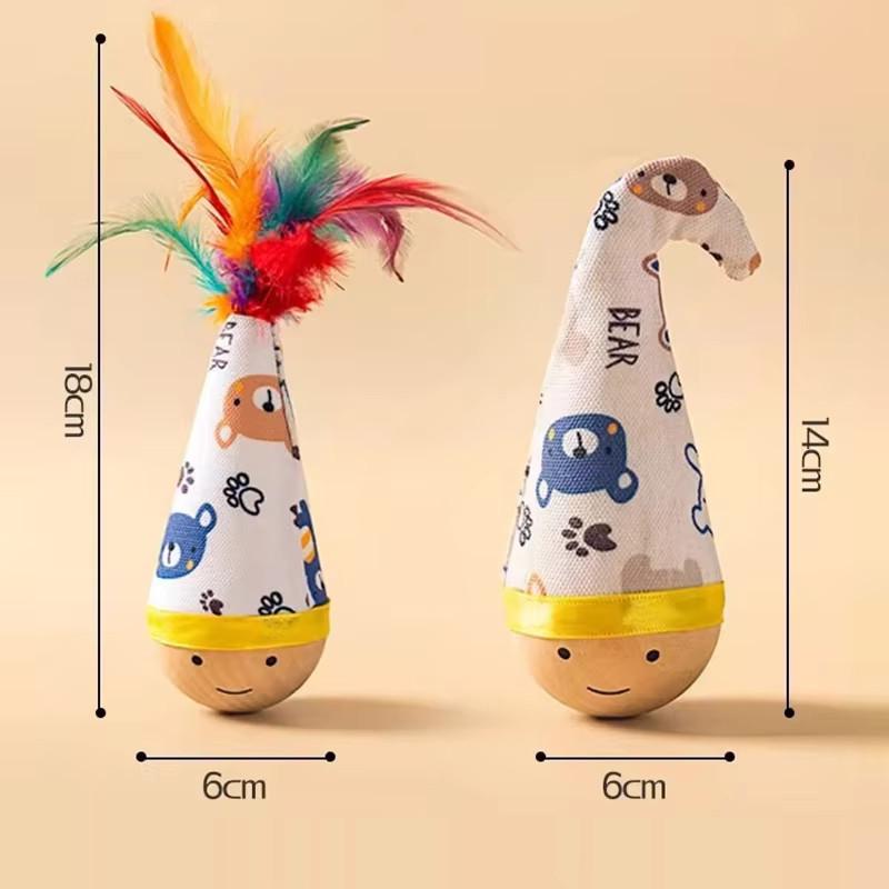 Cat Interactive Toys Funny Feather Kitten Teaser Indoor Play Automatic Toy Gift Cat Feather Toy Kitten Wobble Ball Indoor Play