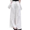 Women's White Wide-Leg Denim Pants: Slimming Drape for Spring/Autumn, Pear-Shaped Fit, Loose, Thin Style, Casual Elegance.