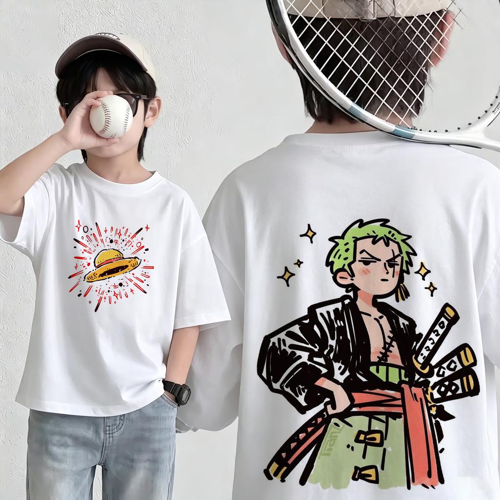 Summer New Arrival One Piece Pattern Tshirt unisex anime print casual shortsleeved fashionable streetwear top Y2K style