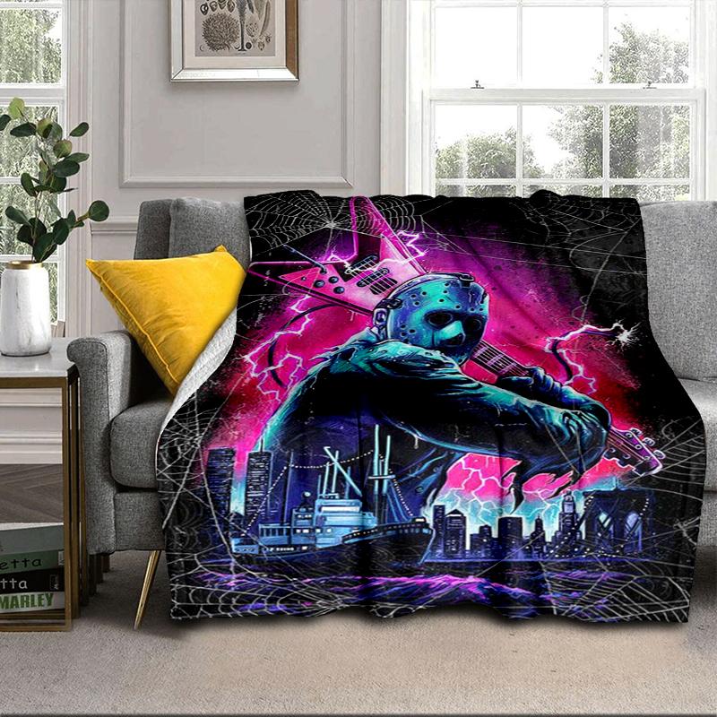 Horror Movie Characters Collage Blanket Flannel Blanket for bed, sofa, Camping, Hiking, Picnic Essentials, gift for family Fan gifts