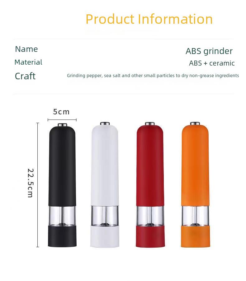 Electric Black Pepper and Sea Salt Grinder for Steak Seasoning
