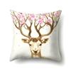 Polyester Pillowcase Automobile Decoration Home Printed Deer Pillowcase Waist Cushion Cover Car Cushion Head Cushion Cover