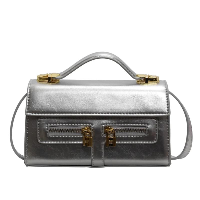 Small Square Handbags for Women New Fashion Brand Shoulder Bags Soft Designer Versatile Zipper Crossbody Bags