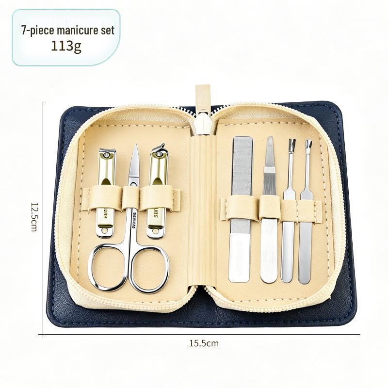 Premium Portable Nail Clipper & Manicure Set with Leather Case