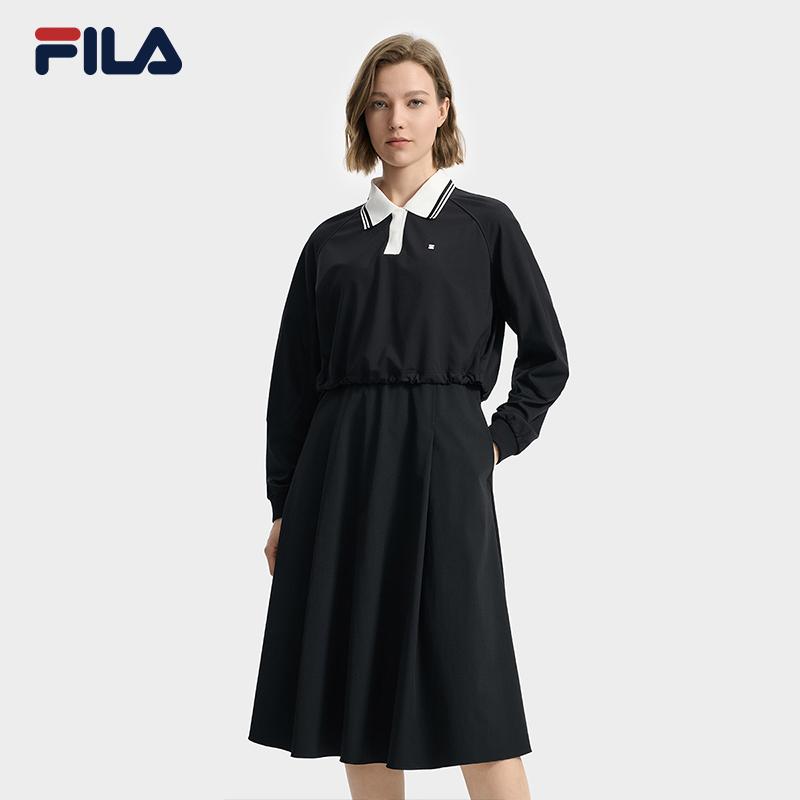 New FILA WHITE Long Sleeved Dress Women's F11W533310F-BK