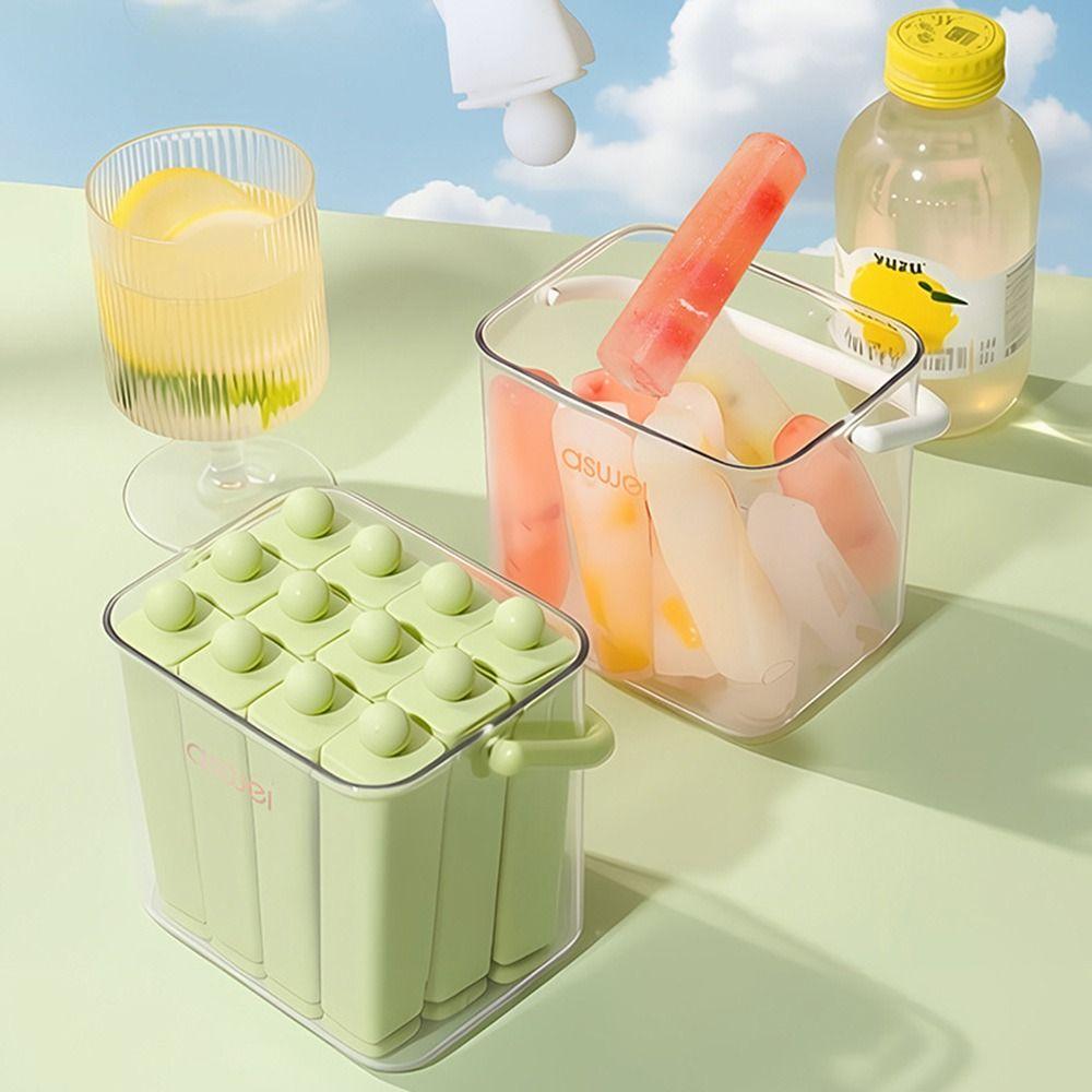 New Silicone Old Popsicle Mold with Lid Portable Frozen Ice Cream Molds Ice Maker Mold Kitchen Tools
