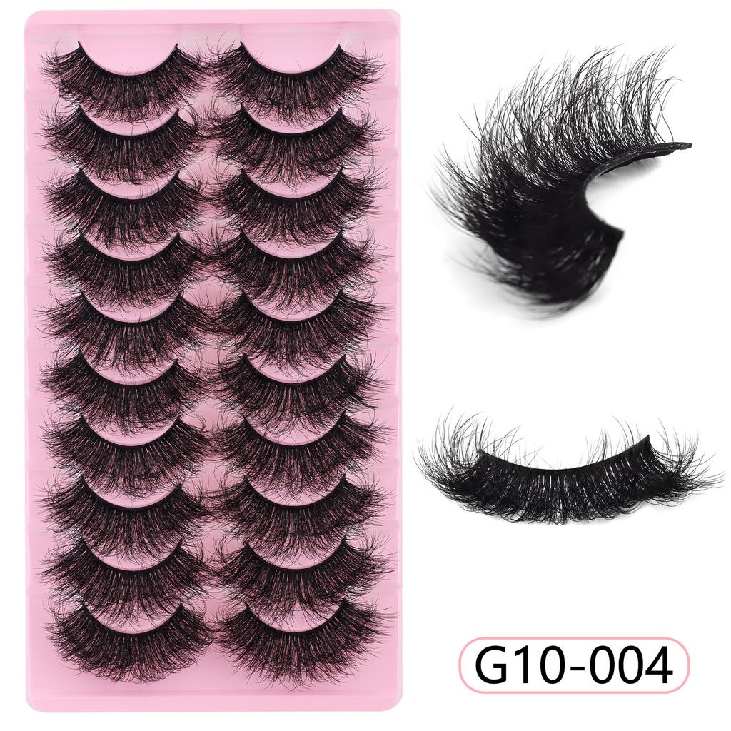 10 Pairs Of Thick False Eyelashes Simulation Style Daily Makeup Wearing Eyelashes