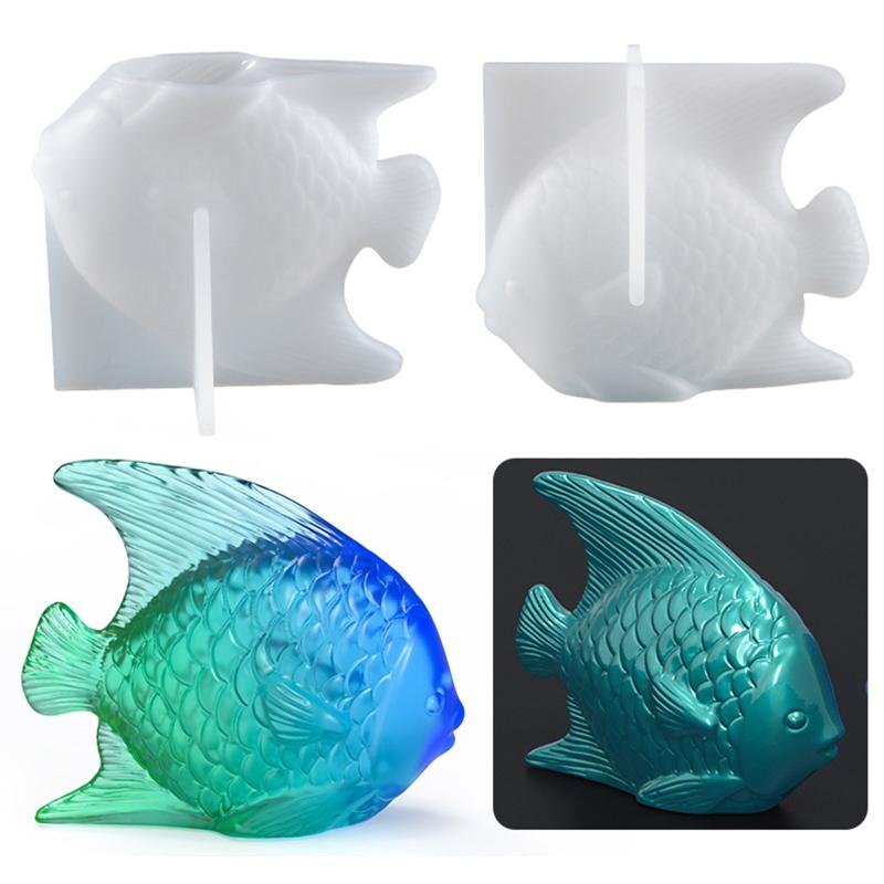 Fish Silicone Resin Mold DIY Fish Ornaments Wall Pendant Decor Desktop Decor Animal Resin Mold for Women DIY Craft