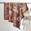 Fashion leopard print temperament scarf 91cm twill square scarf simple chain premium scarf versatile shawl autumn and winter headscarf