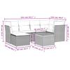 7-teiliges Gartensofa-Set mit Kissen Schwarzes Poly-Rattan