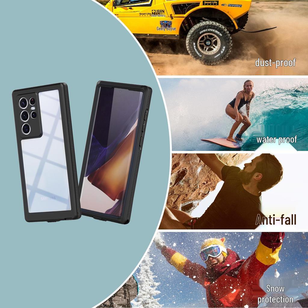 Rote Paprika Samsung S22 Ultra Wasserdichte Stoßfeste Transparente Handyhülle