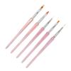 5pcs Nail Art Brushes Set Various Shapes Fine Drawing Nail Art Striping Brushes Transparent 