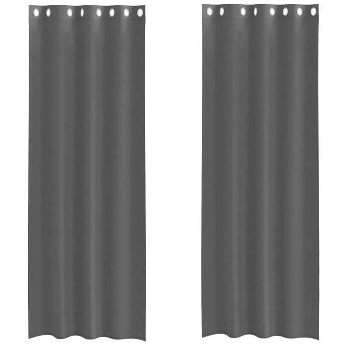 VidaXL Rideaux en voile avec œillets 2 pcs gris foncé 140x260 cm, rideau en filet, rideau transparent, voile de fenêtre, 4102081