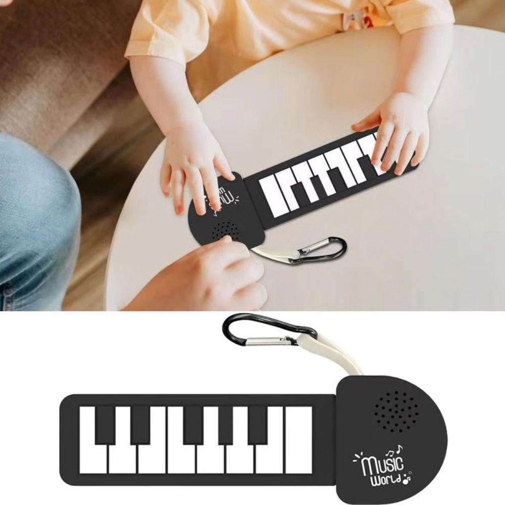 Foldable Silicone Piano Keyboard Rainbow Color Mini Rainbow Guitar Keychain  School Activities
