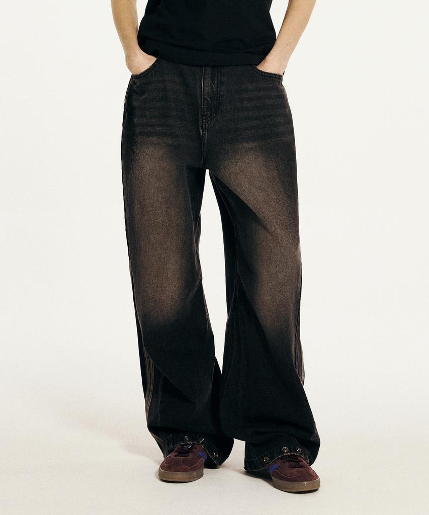 1993STUDIO Track Balloon Denim Pants_Black