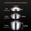ZISIZ Double-Layer 304 Stainless Steel Noodle Bowl