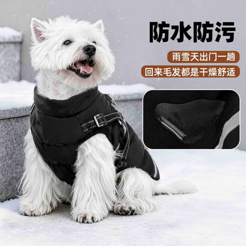 Winter Dog Cotton Coat With Reflective Stripes Warm Lightweight Pet Jacket Small To Large Breeds