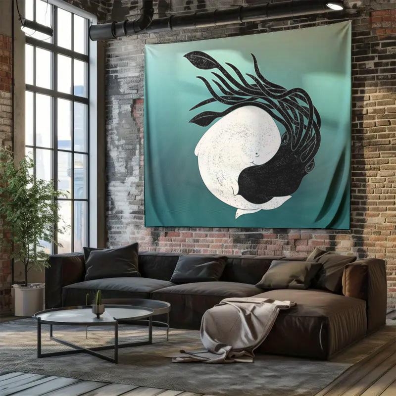 Bohemian Wall Tapestry Nature Yin Yang Zen Decor Room Hanging Tapestry Aesthetic Wall Art Home Decor Room Divider Backdrop
