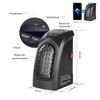 Bathroom Fan Heater - Mini Auxiliary Heater with Adjustable Thermostat Powerful 400 Watts Low Consumption - Black