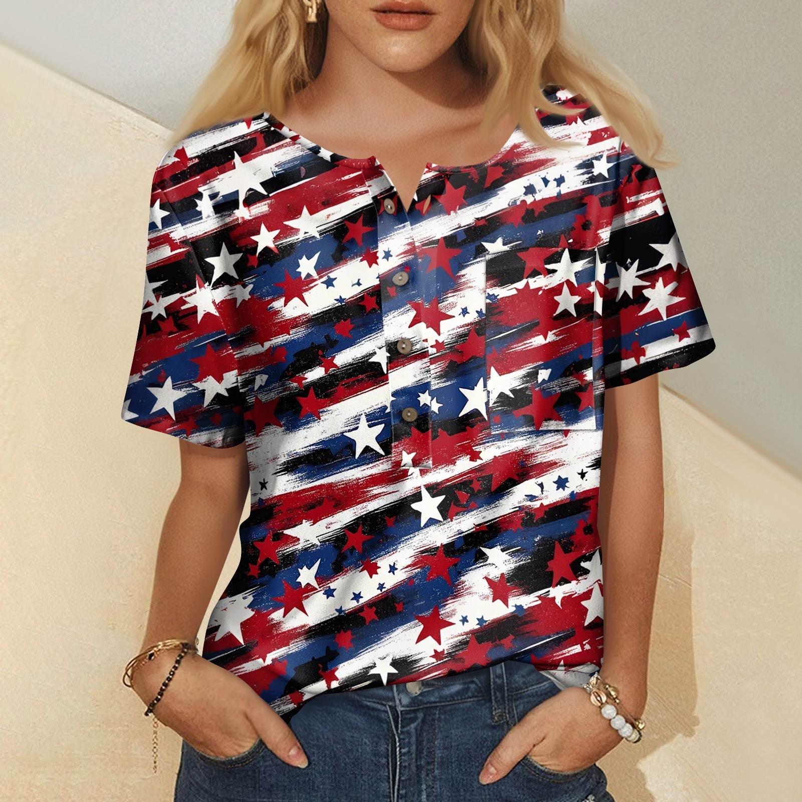 

Женская мода, повседневная блузка с коротким рукавом и круглым вырезом, пуловер с принтом L