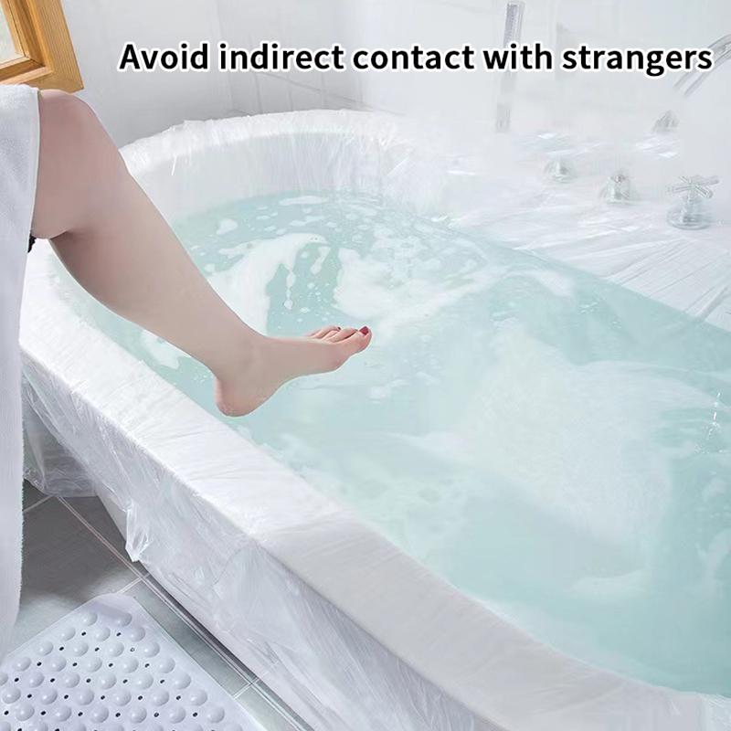 10Pcs Disposable Bathtub Cover Portable Bathtub Liner Oversized Salon Home Travel El Cleaning Anti Dirt Protective Film