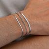 3 Stück/Set Minimalistisches Kettengliedarmband für Männer Jungen, Edelstahl Silberfarbene Kette Verstellbares Armband, Einfaches Schmuckset Geschenk