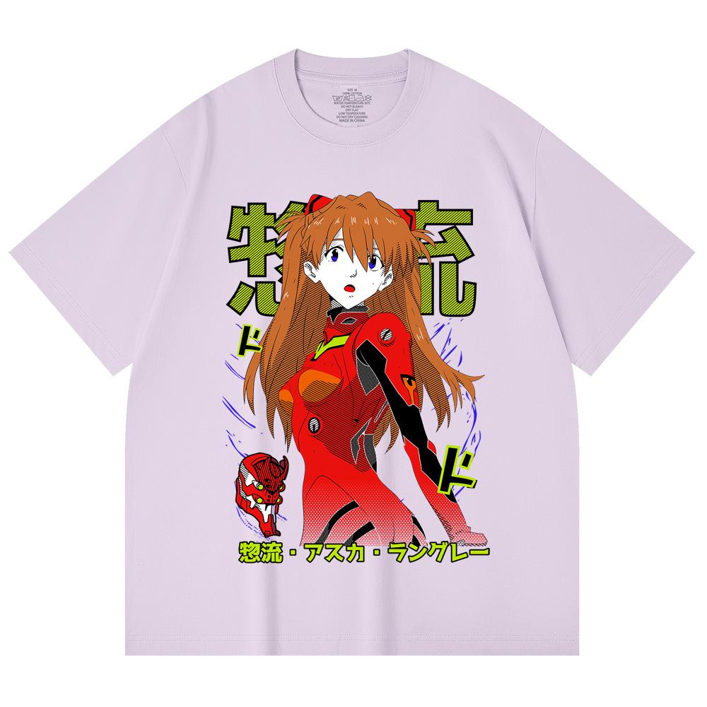 230 Gsm 100% Cotton Evangelion V10 Asuka Print Unisex Heavy Cotton T Shirt