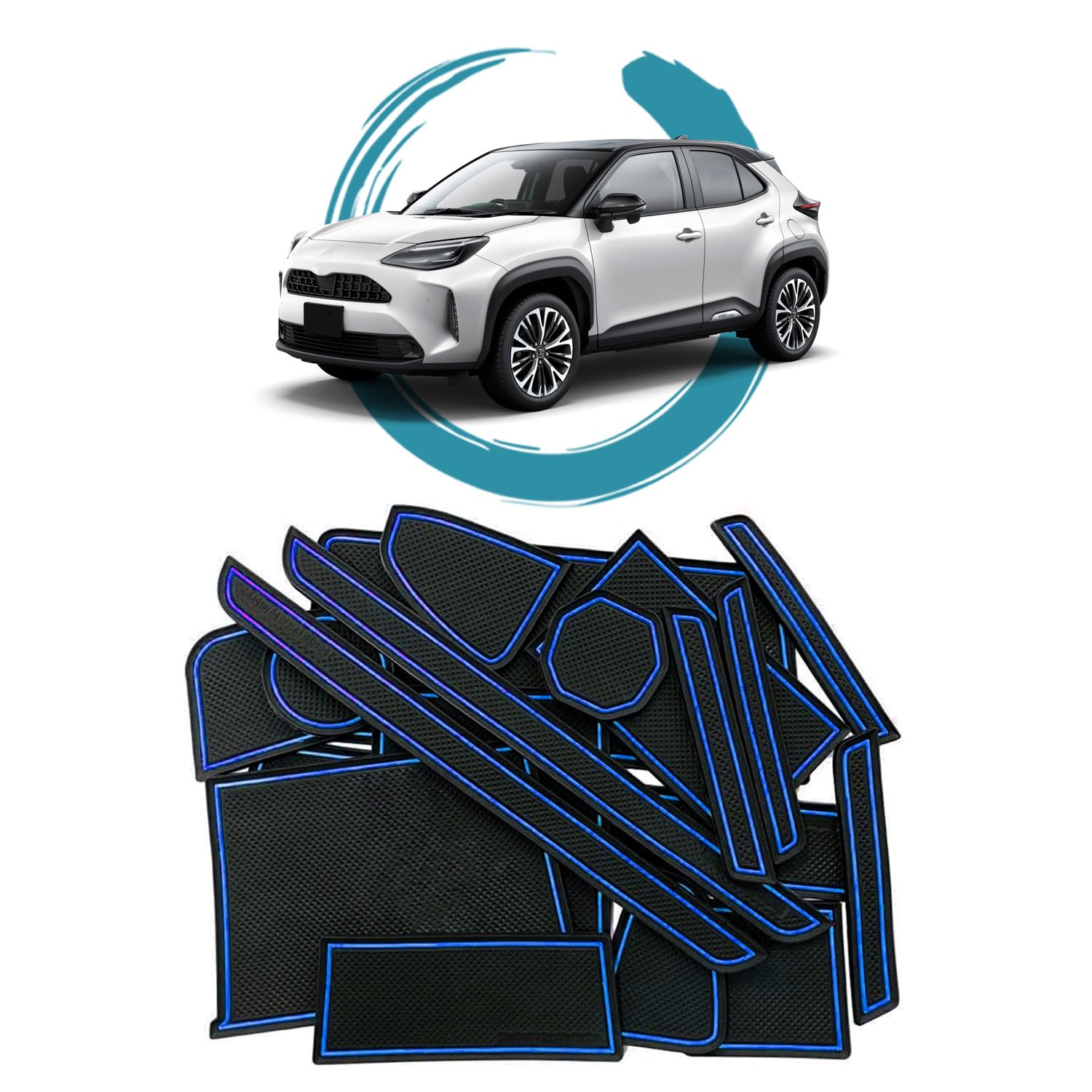 

Ruiya и Новый Toyota Yaris Cross 2024 Резиновые Внутренние Резиновые Yaris Cross Yaris Cross Внутренний Карман 17 Шумоподавление Индивидуальные Детали [Для 2024.1 и позже] Нескользящие синий