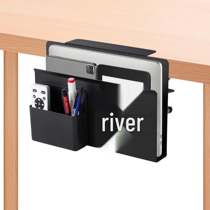 Multi-Functional No-Drill Vertical Laptop Cooling and Storage Rack for Desks