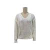 Autumn and Winter Women's Sweater Fashion Women's White Long Sleeve V-Neck Twist Sweater