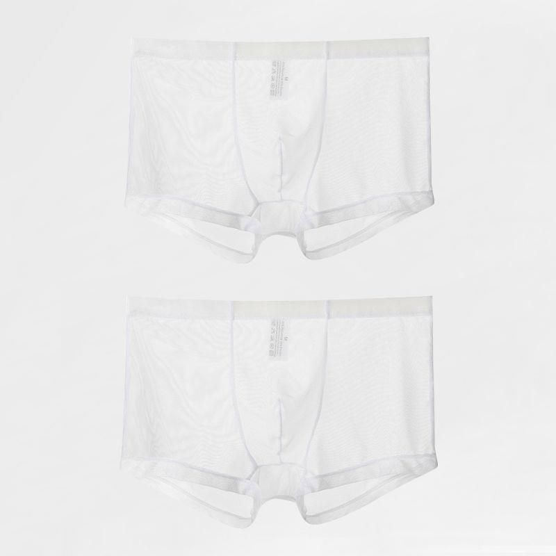 Heren Ice Silk Mesh Vierkante Pijp Slip - Transparant, Sexy, Grote Maten