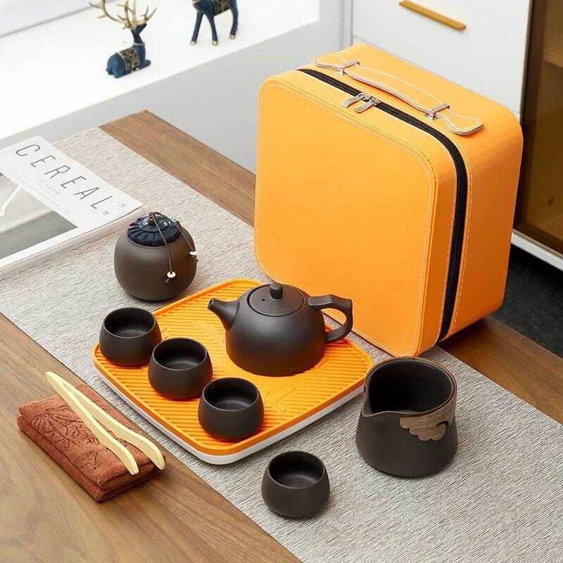 Zisha Ceramic Kung Fu Travel Tea Set
