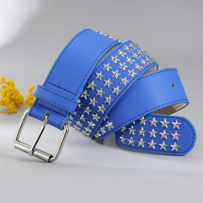 Women'S Studded Punk Pentagram Babes Heavy Industry Jeans Belt Embellished Wide Belt