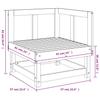 Garden Corner Sofa Gray Solid Pine Wood