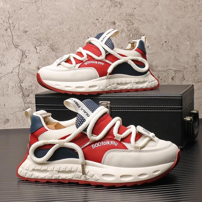 

Fashion Summer new breathable mesh dad shoes, thick-soled height-increasing niche sports casual shoes 43 красный