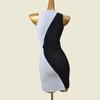 Color Matching Hip Skirt Stylish Fashion Style Sleeveless Silm Slimming Contrast Color Elegant Knitting Dress Women