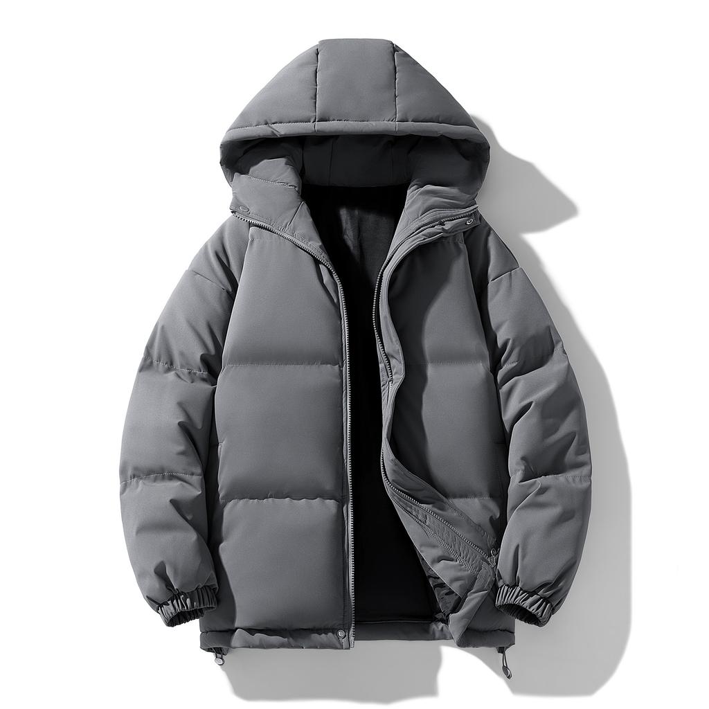 M-8XL Big Yards Stand-up Collar Cotton Jacket Men and Women Section of The Winter Loose Cotton Clothing Bread Clothing Solid Color Cotton Jacket