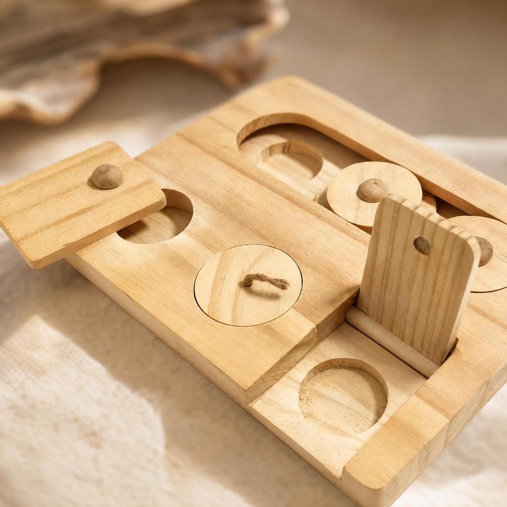 Wooden Guinea Pig Foraging Toy Boredom Enrichment Tray Safe