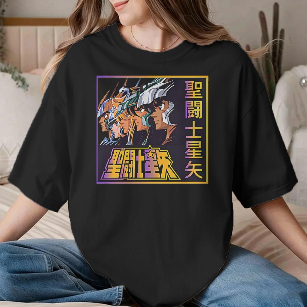 Unisex Unisex Knights Of The Zodiac T Shirt Anime Cotton Clothes Leisure Short Sleeve O Neck Tees Gift Idea Tshirt