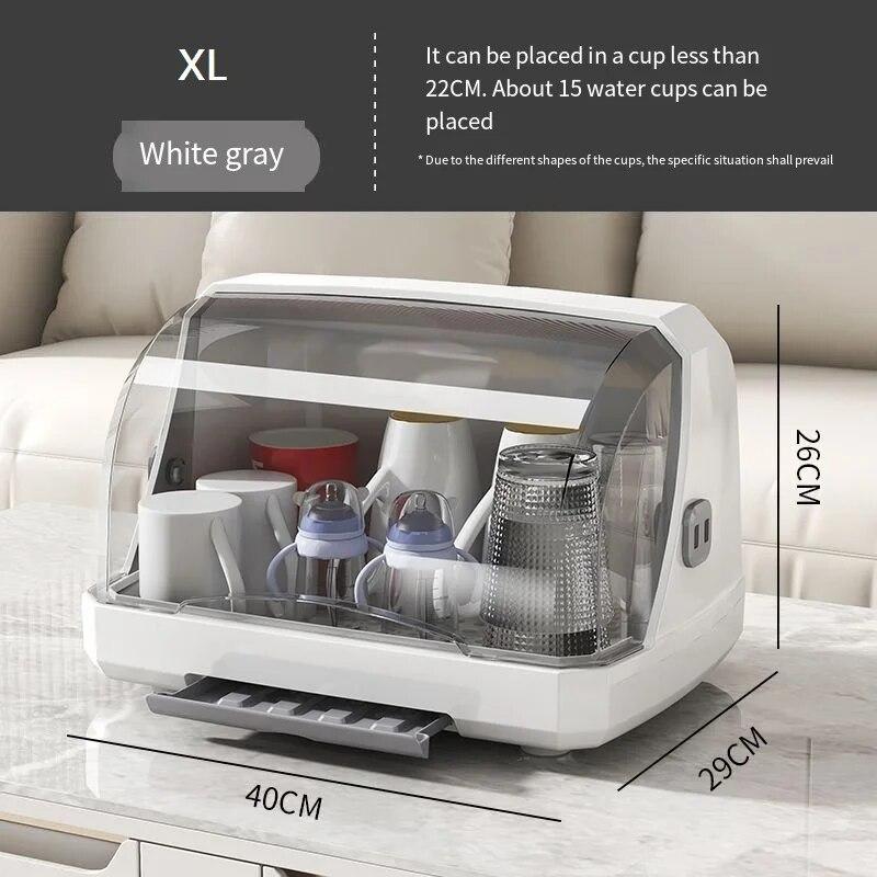

Кухонный ящик для хранения чашек и посуды, стеллаж для слива, многофункциональный устойчивый к насекомым настольный барный шкаф для хранения, белый простой gray-10-15cups-40cm