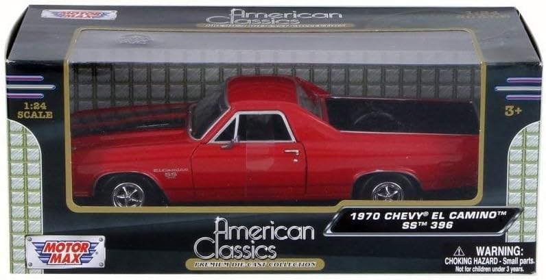 MOTORMAX Chevrolet El Camino 1/24 Scale Diecast Model Car, EL CAMINO SS 396 1970 (Red) [Parallel Import]
