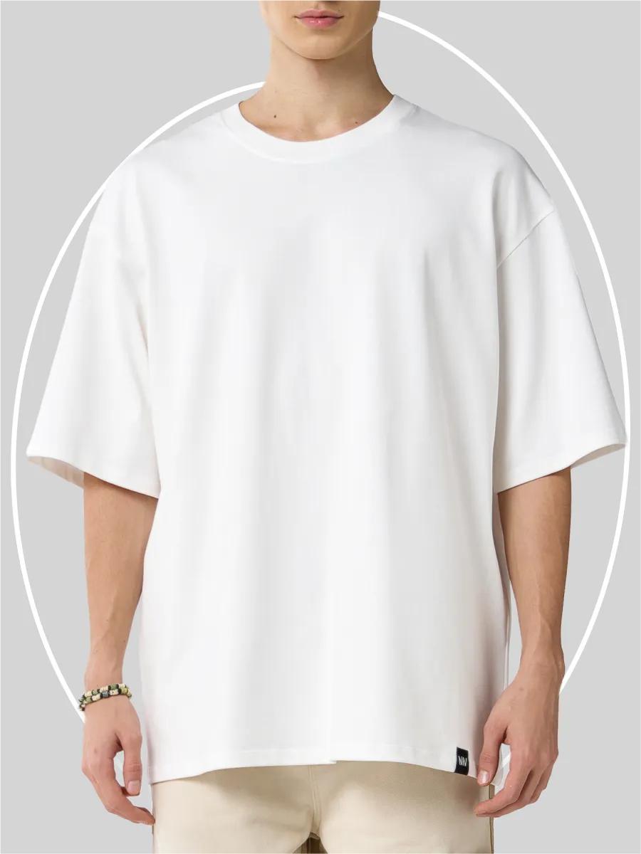 Oversized solid y2k cotton T-shirt S