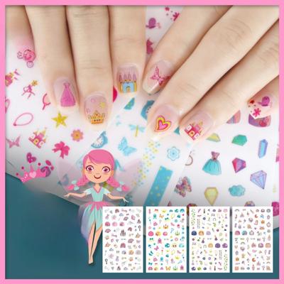 Neue Kinder Prinzessin Cartoon Nagel Aufkleber Pailletten Glitter Bunte Blumen DIY Aufkleber Kid Spielzeug Kawaii für Kinder Mädchen Ornamente