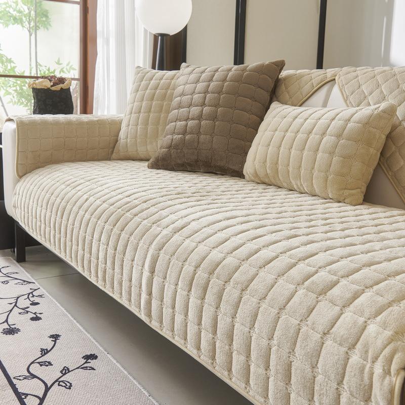 Sofa Cushion Plush Winter Thick Non-Slip Sofa Cushion Sofa Towel Flannel Cushion Universal Sofa Decoration Cover