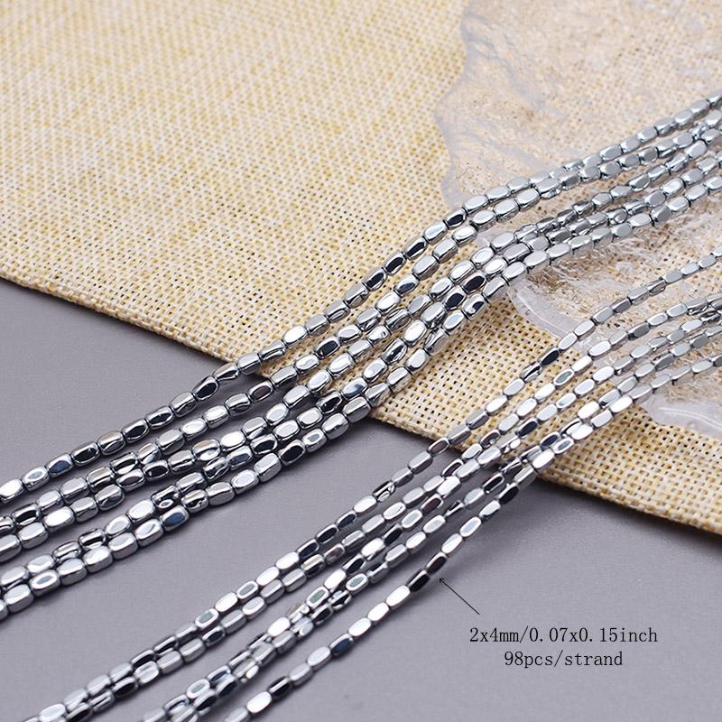 Plating Silver Color Retention Natural Hematite Stone Spacer Loose Beads For Jewelry Making Diy Bracelets Finding
