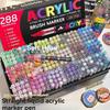 12-288 Colors Acrylic Paint Pen Marker Brush Tip Paint Marker For Rock Painting Wood Canvas Stone Christmas Gift DIY Craft
