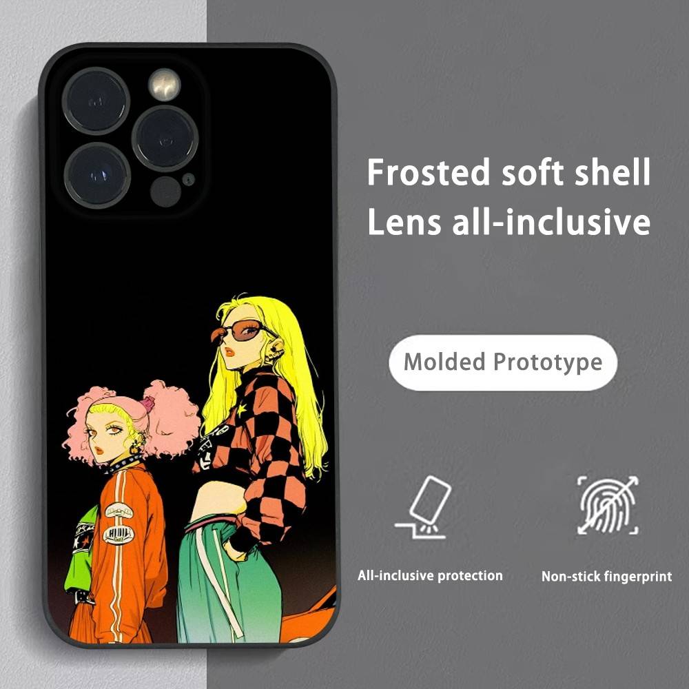 

Cool Car Sexy Girl Phone Case For iPhone 16 15 14 13 Pro Max Plus Mini Frosted Soft Shell Funda iPhone14promax