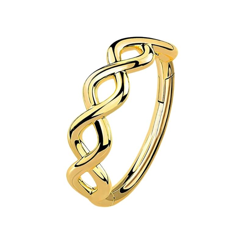 Fashionable Crystal Nose Piercing Ring Jewelry Stainless Steel Accessory for Ear Cartilage Music Festival Accessories